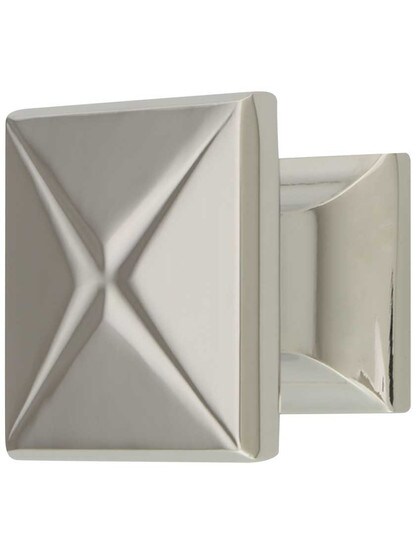 Southport Square X Knob - 1 3/8 inch Square in Polished Nickel.